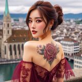 蘇黎世大教堂．玫瑰人體彩繪 AI Generated