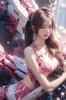 Powder Red Armor (五).慵懶 AI Generated