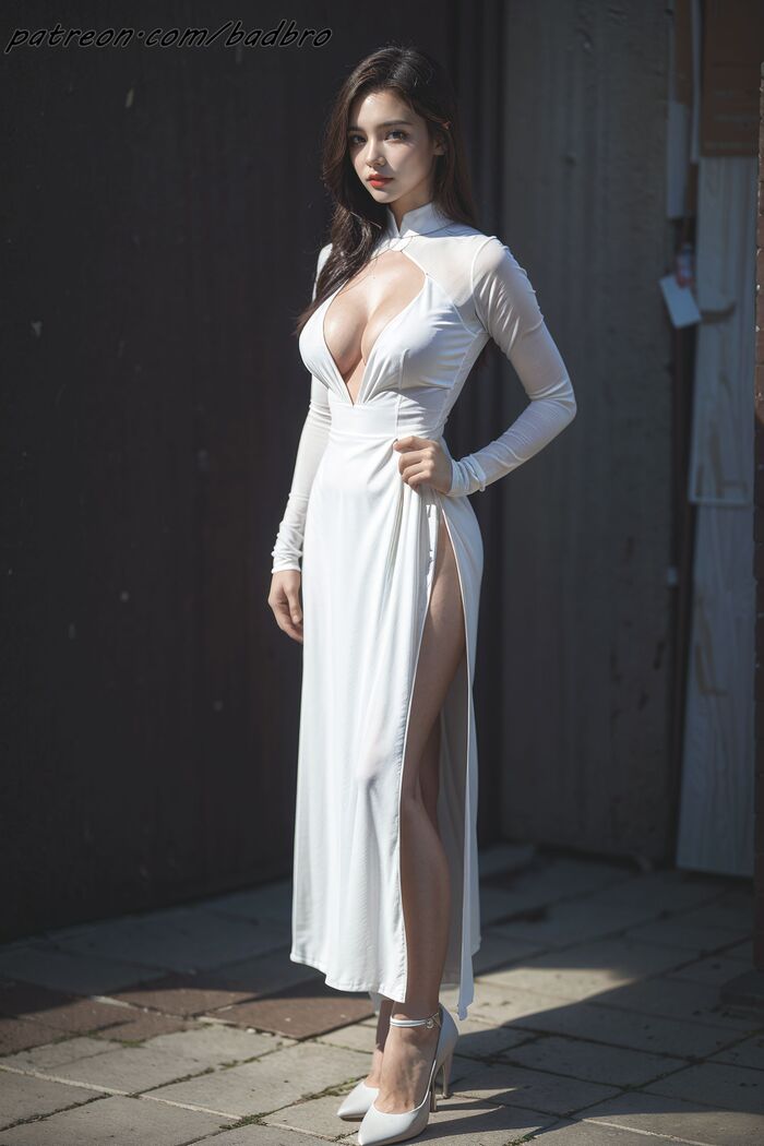 badbro_Ao Dai cleavage AI Generated 11th image