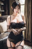 ★PATREON★ [HOGs] - Blue Shirt Office Black Dress Short AI Generated