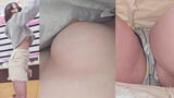 [eros2431 nipple chiller / panchira voyeur] A young girl in a short hoodie who is photographed from below with bowl-shaped delicious breasts without a bra and is also photographed with panchira