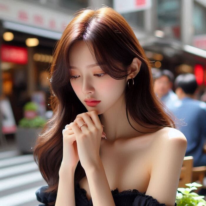 妹子轉身向背.側臉還是很美 AI Generated 2th image