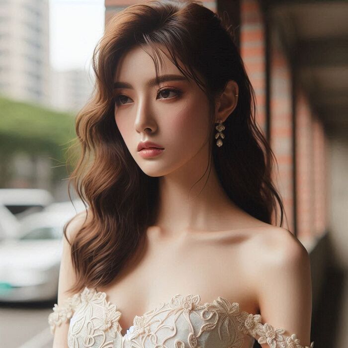 妹子轉身向背.側臉還是很美 AI Generated 4th image